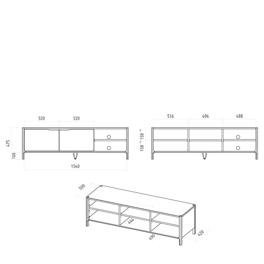 Clearance TV Lowboard Korres Fernsehkommoden|Massivholz Tv Möbel