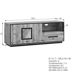 Hot TV Sideboard Macereta Massivholz Tv Möbel