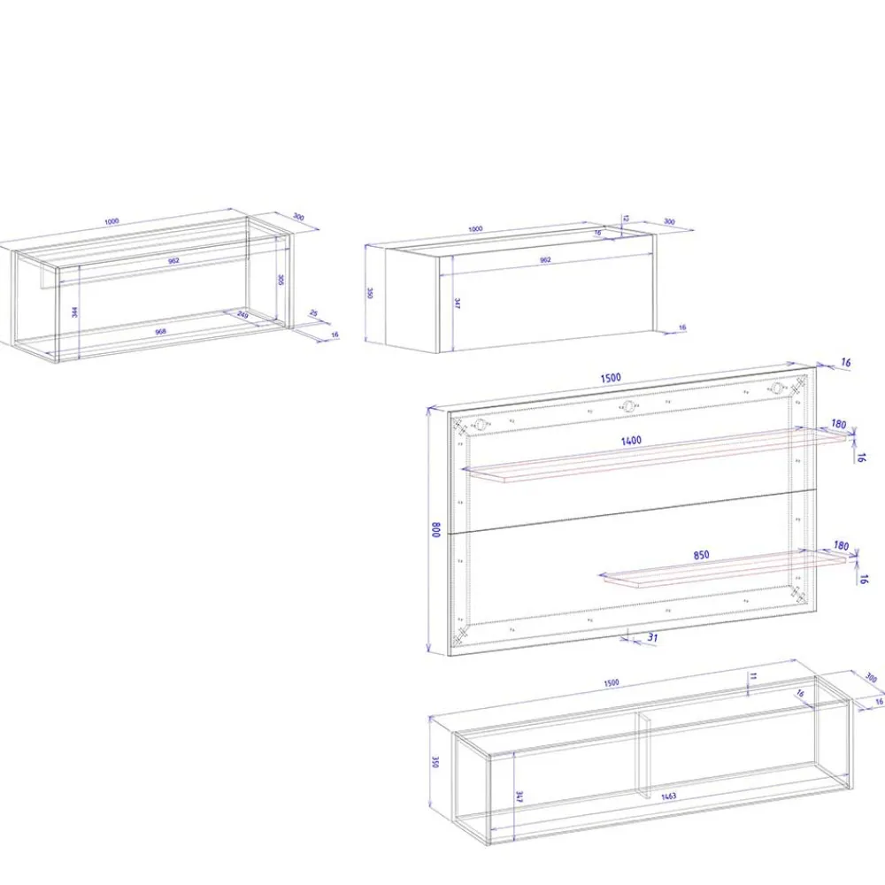 TV und Home Office Wohnwand Uzniana*Pharao24 Clearance