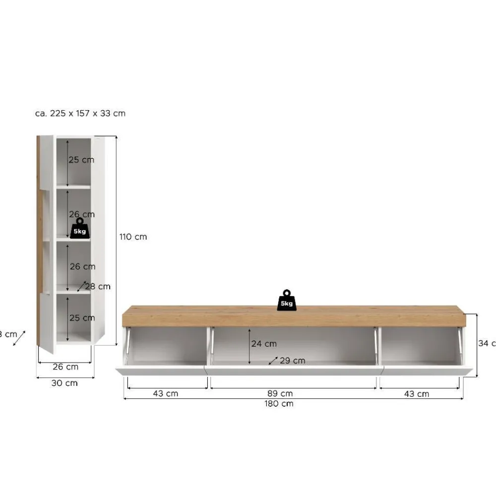 New TV Wohnwand Diego Moderne Wohnwände