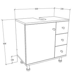 New Unterbeckenschrank Roselina Waschbeckenunterschränke|Bad Unterschränke