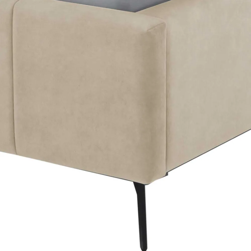 Best Velours Polsterbett Beige Sonna Doppelbetten|Funktionsbetten