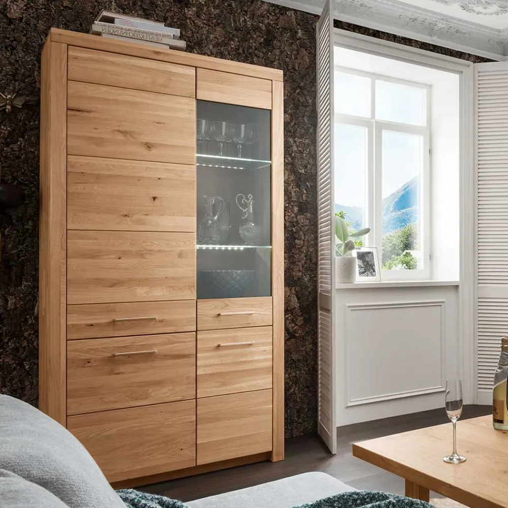 Online Vitrine Divrina Massivholzmöbel|Vitrinenschrank