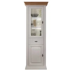 Discount Vitrinenschrank Greeks Massivholzmöbel|Vitrinenschrank