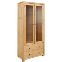 Outlet Vitrinenschrank Samoon Wohnzimmerschrank|Massivholz Schränke