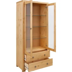 Outlet Vitrinenschrank Samoon Wohnzimmerschrank|Massivholz Schränke