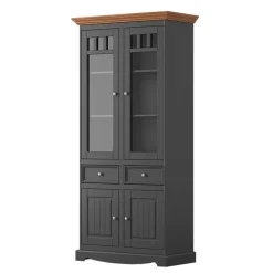 Discount Vitrinenschrank Zuverno Wohnzimmerschrank|Massivholz Schränke