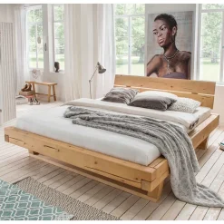Discount Vollholz Balkenbett Flaciona Massivholzbetten