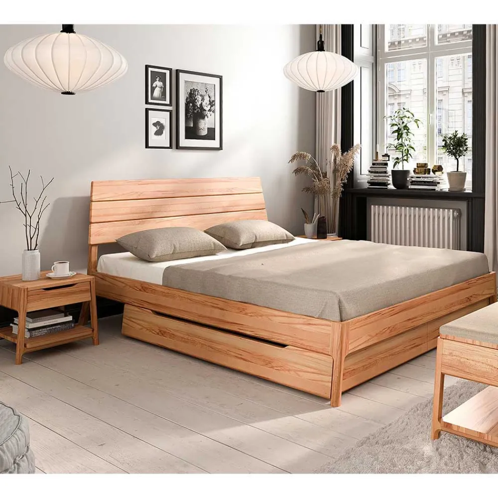 New Vollholzbett Korres Funktionsbetten|Schubkastenbetten