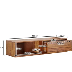 New Wand TV Board Rocio Massivholz Tv Möbel|Fernsehkommoden