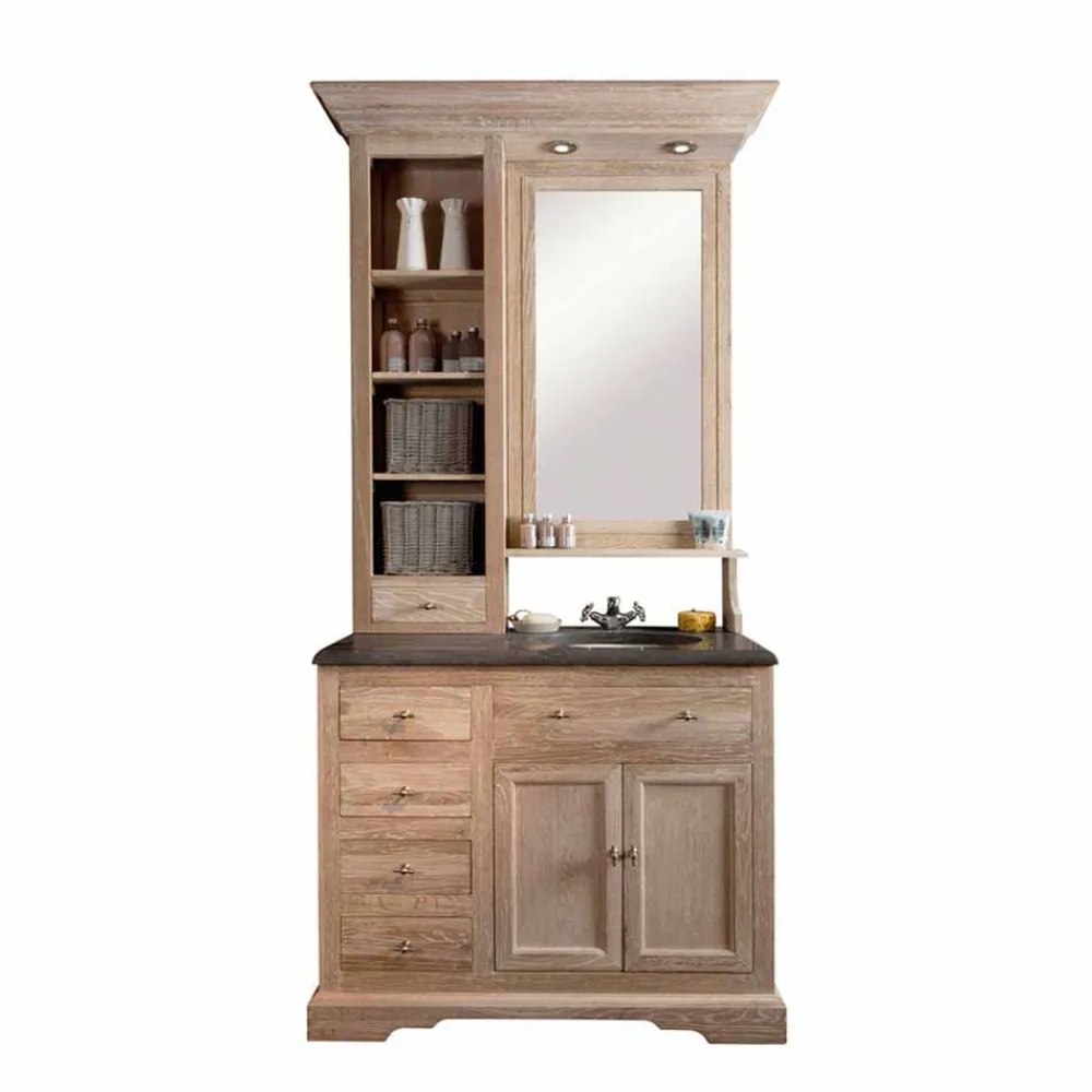 Waschbeckenschrank mit Spiegel Flakes*Pharao24 New