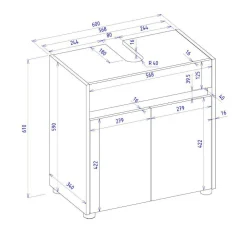 Waschbeckenunterschrank Uzniana*Pharao24 New