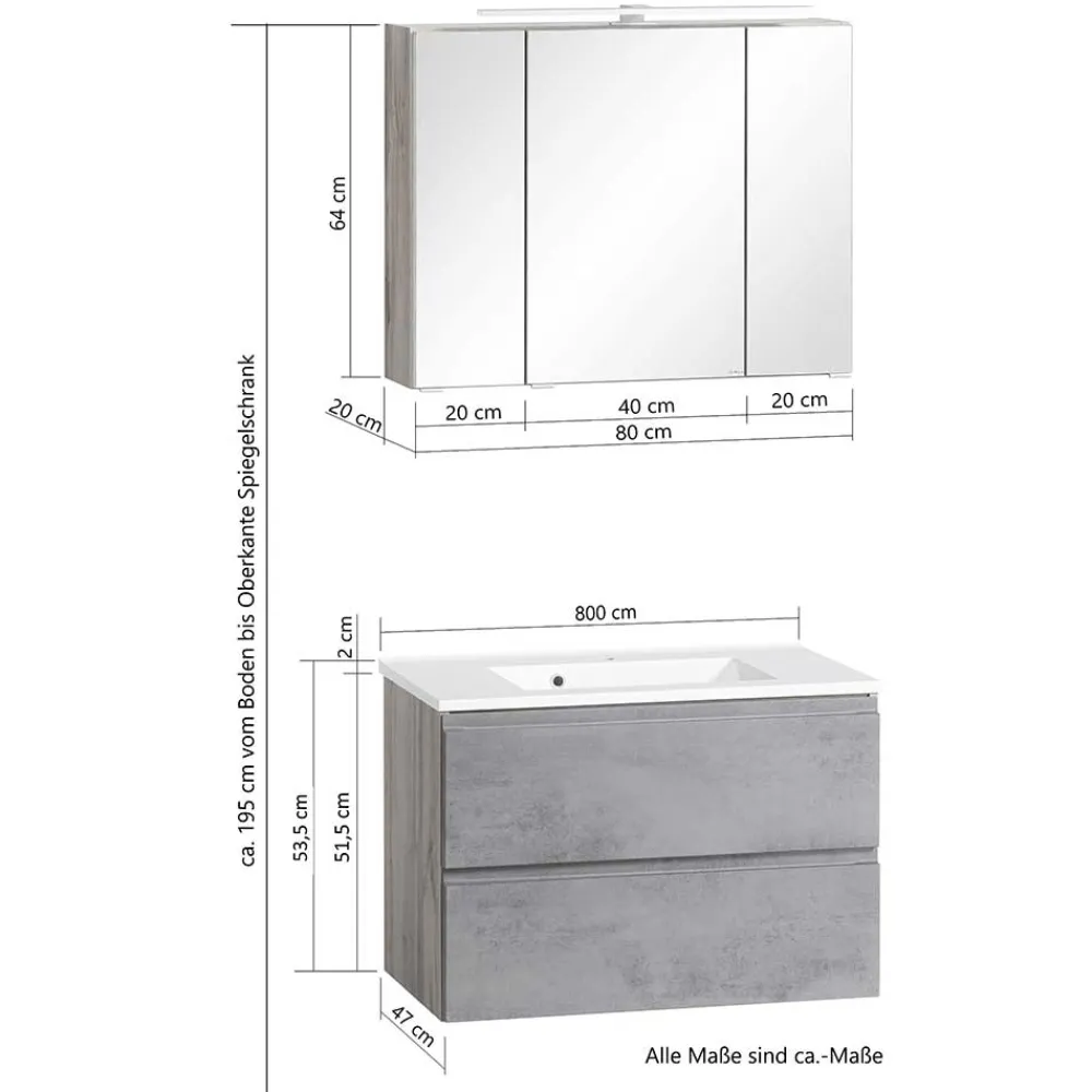 Best Waschplatz Set modern Fregato Badmöbel Sets