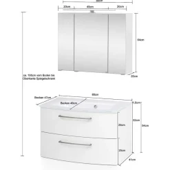 Discount Waschtisch und Spiegelschrank Isdrina Badmöbel Sets