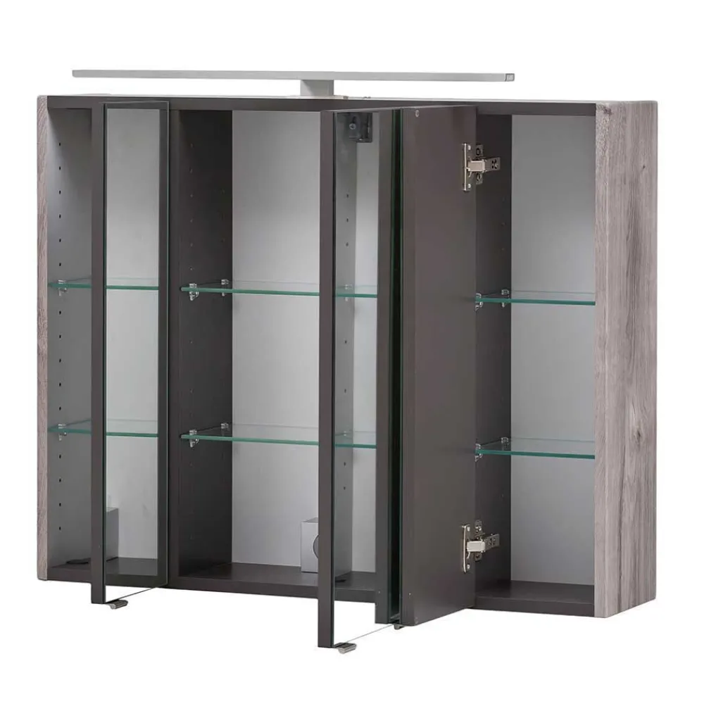 Discount Waschtisch und Spiegelschrank Isdrina Badmöbel Sets