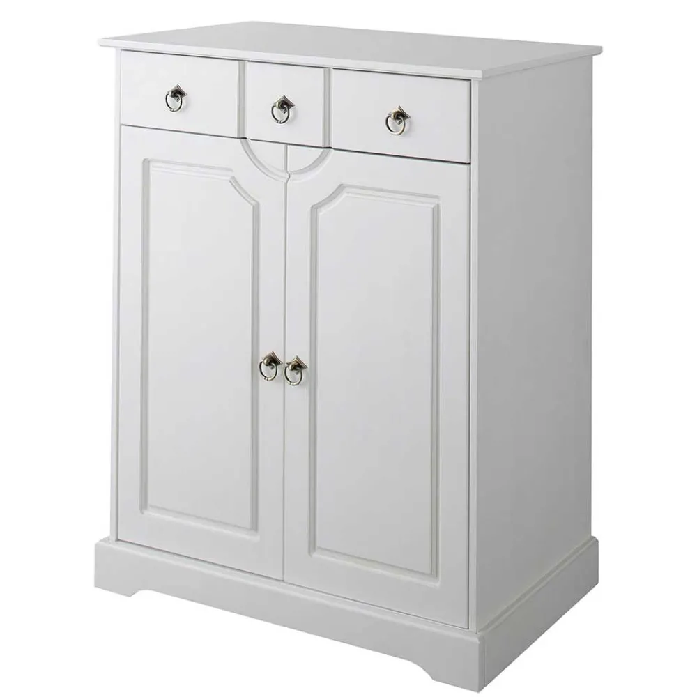 Weiße Dielen Kommode Xisin*Pharao24 New