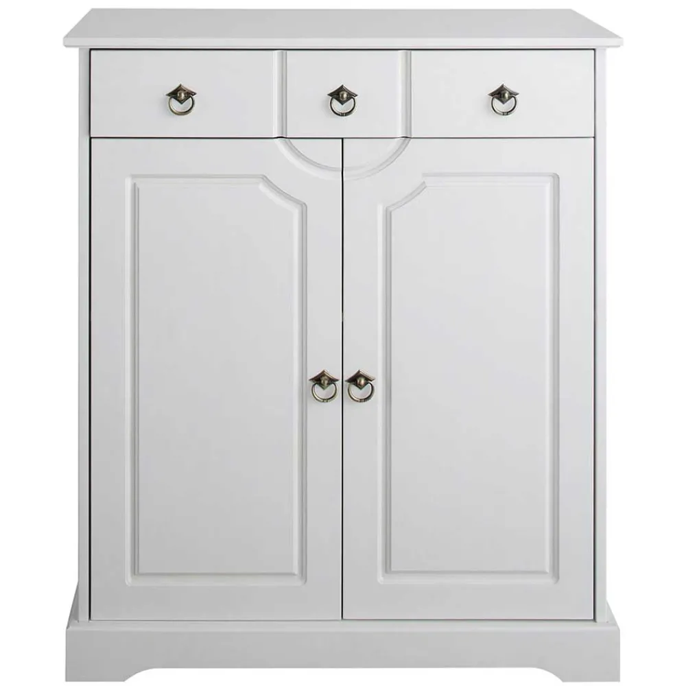 Weiße Dielen Kommode Xisin*Pharao24 New