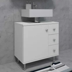 Weißer Waschbeckenschrank Osmin*Pharao24 Discount