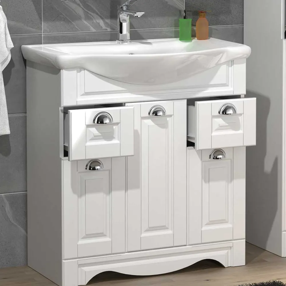 Weißer Waschbeckenschrank Exmadura*Pharao24 Hot