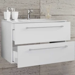 New Weißer Waschbeckenschrank Selami Waschbeckenunterschränke|Bad Unterschränke