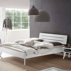 Clearance Weißes Doppelbett Sharay Massivholzbetten