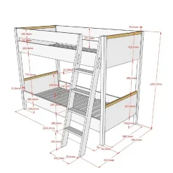 Clearance Weißes Etagenbett Vakuum Kinder Kinderbetten|Etagenbetten