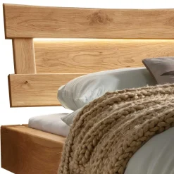 Wildeiche Balkenbett Useda Doppelbetten|Massivholzbetten