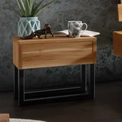 Wildeiche Balkenbett Useda Doppelbetten|Massivholzbetten