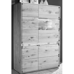 Wildeiche Highboard Eridia Esszimmerkommoden|Wohnzimmerkommoden