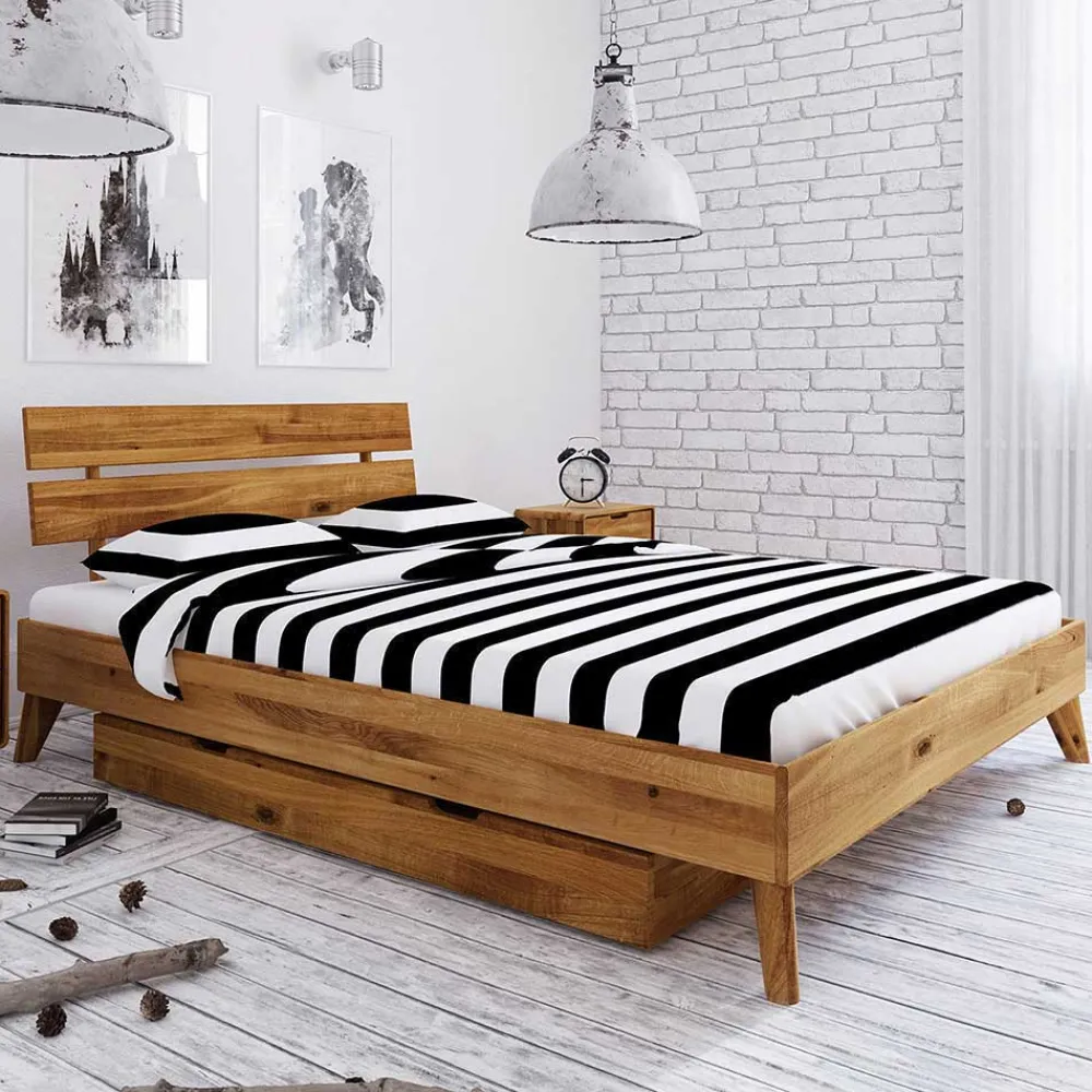 Wildeiche Massivholzbett Vinial*Pharao24 New