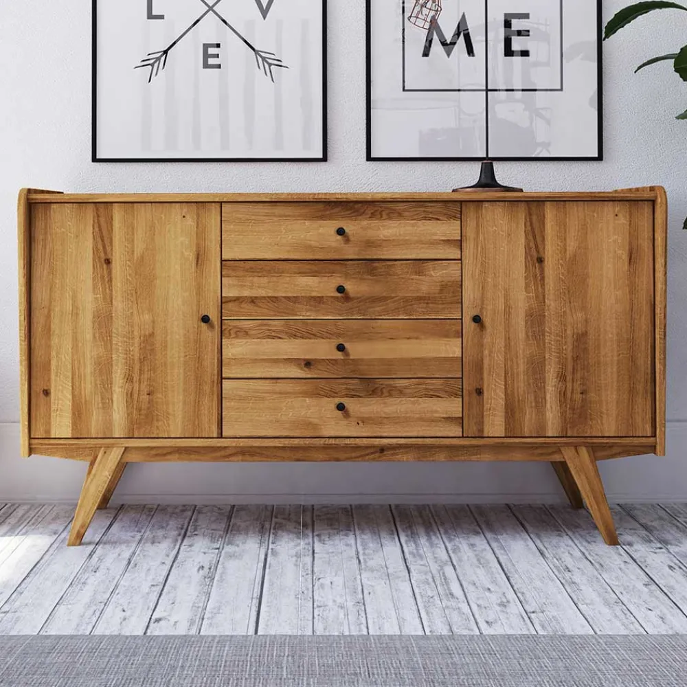 New Wildeiche Sideboard Carilla Massivholzmöbel|Küchenkommode