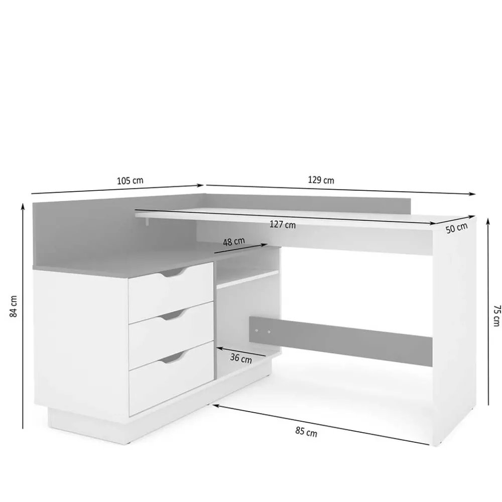 Winkelschreibtisch Enorica*Pharao24 New