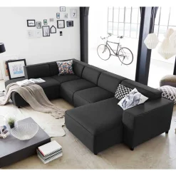 Hot Wohnlandschaft in U Form Bianka Wohnzimmercouch|Wohnlandschaften