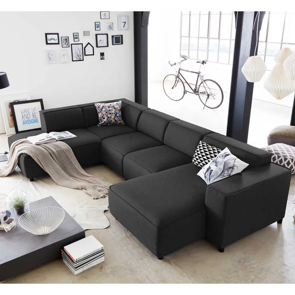 Hot Wohnlandschaft in U Form Bianka Wohnzimmercouch|Wohnlandschaften