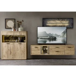 New Wohnwand Holz Ostoro Moderne Wohnwände|Massivholz Wohnwände