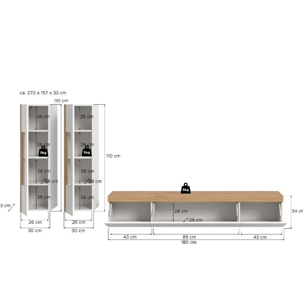 Wohnwand modern Diego*Pharao24 Sale