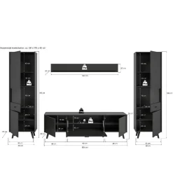 Online Wohnwand modern Ratisca Moderne Wohnwände|Wohnwand 300 Cm