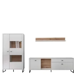 New Wohnwand weiß modern Polar Wohnzimmerschrank|Wohnwand 300 Cm