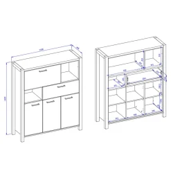 Wohnzimmer Highboard Foxxy*Pharao24 Clearance