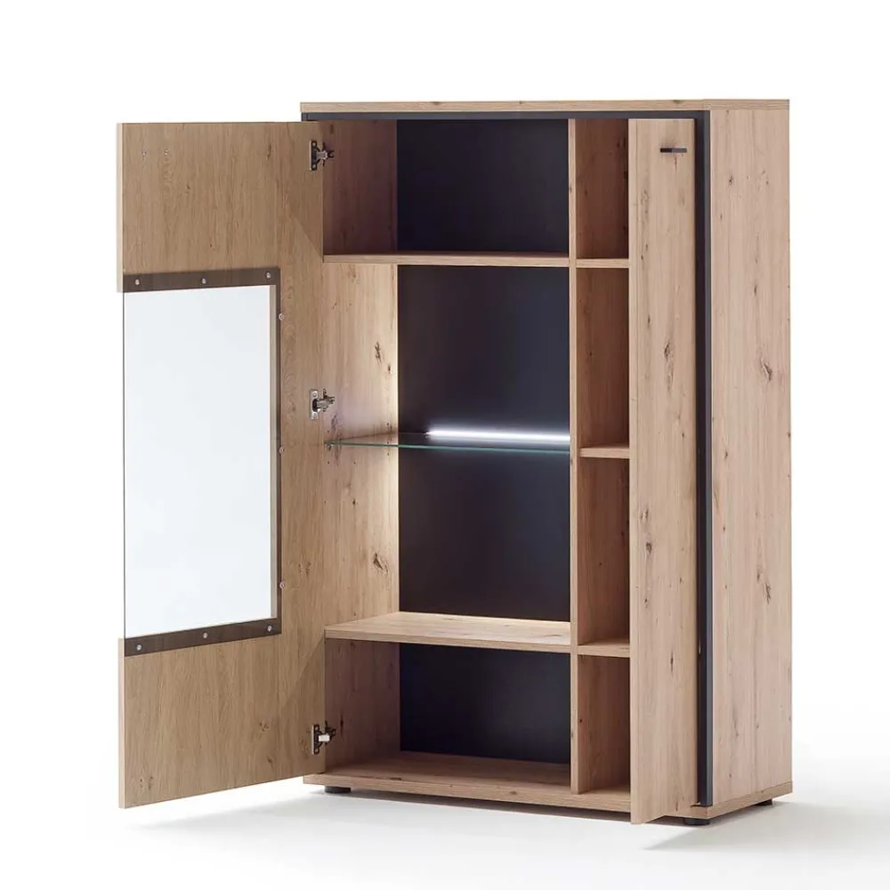 Outlet Wohnzimmer Highboard Geronda Stauraumvitrinen|Highboards