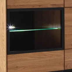 Outlet Wohnzimmer Highboard Sisam Stauraumvitrinen|Highboards