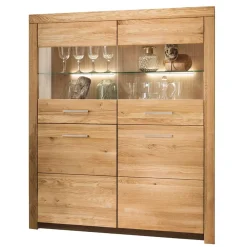 Wohnzimmer Highboard Wildeiche Divrina Wohnzimmerkommoden|Vitrinenschrank