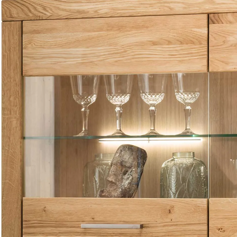 Wohnzimmer Highboard Wildeiche Divrina Wohnzimmerkommoden|Vitrinenschrank