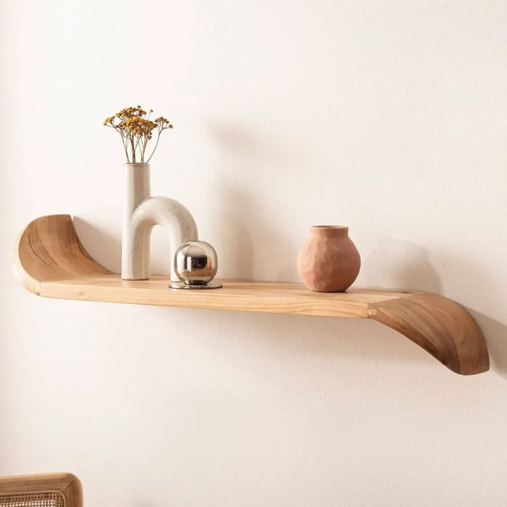 Outlet Wohnzimmer Regal Ashly Hängeregale|Massivholzregale