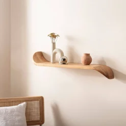 Outlet Wohnzimmer Regal Ashly Hängeregale|Massivholzregale