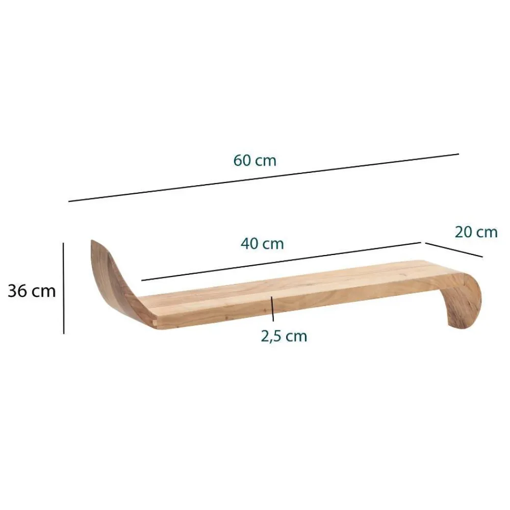 Outlet Wohnzimmer Regal Ashly Hängeregale|Massivholzregale