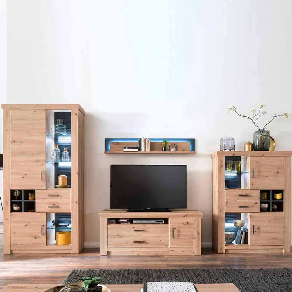 Best Wohnzimmer Schrankwand Tridovina Wohnwand 350 Cm|Moderne Wohnwände