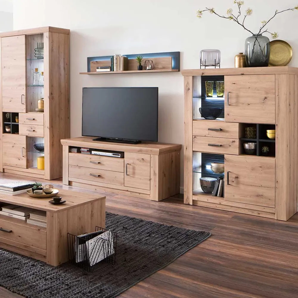 Best Wohnzimmer Schrankwand Tridovina Wohnwand 350 Cm|Moderne Wohnwände