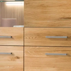 Wohnzimmer Vitrinenschrank Divrina Massivholzmöbel|Wohnzimmerschrank