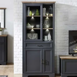 New Wohnzimmer Vitrinenschrank Valgura Wohnzimmervitrinen|Vitrinenschrank